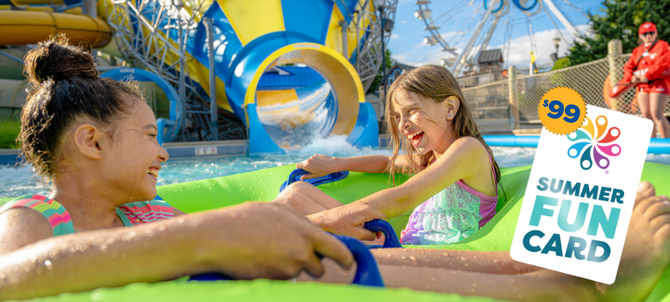 Kids on water tube ride, Summer Fun Card