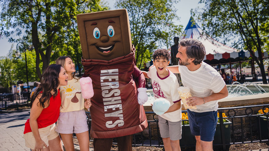 Family on a roller coaster at Hersheypark