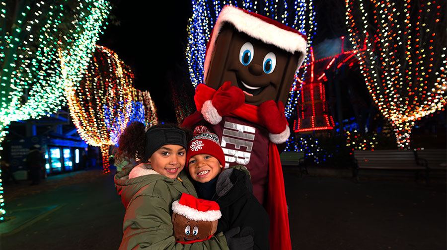 Kids with Hershey Bar character