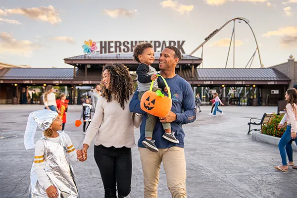 Kid at Hersheypark during Halloween