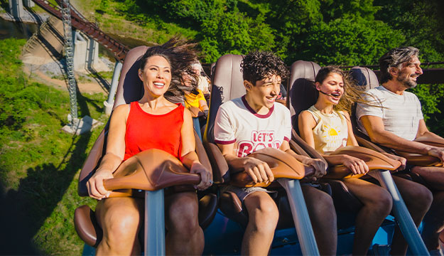 Family riding Candymonium